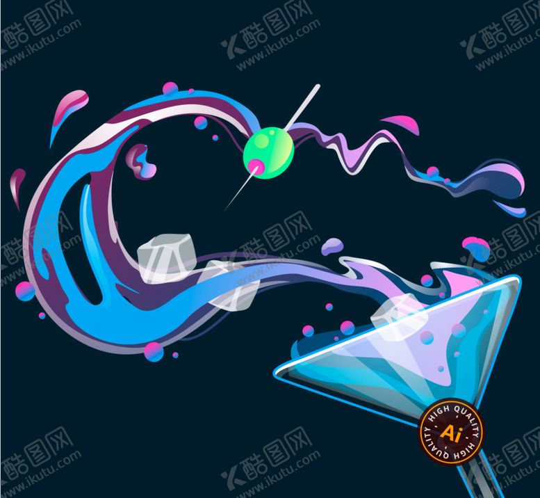 编号：97185209241815581509【酷图网】源文件下载-鸡尾酒动感海报