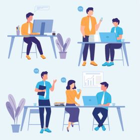 人物插图扁平办公人物矢量插图