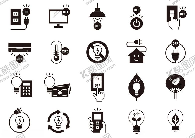 编号：46452009232050069772【酷图网】源文件下载-科技与生活相关图标集合