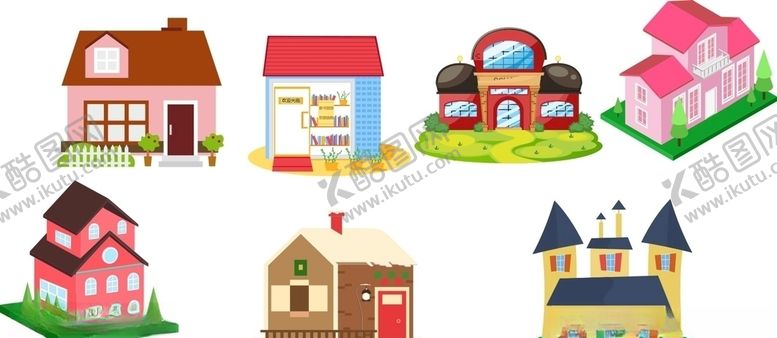 编号：18185409140106505013【酷图网】源文件下载-卡通房子