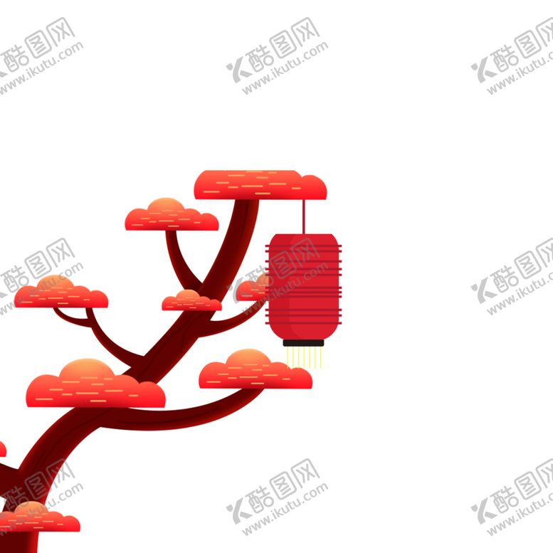 编号：98026006260431353604【酷图网】源文件下载-中国风灯笼梅花元素PNG