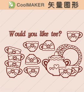 生活剪纸简洁手绘手绘图案
