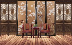 复古中国风屏风
