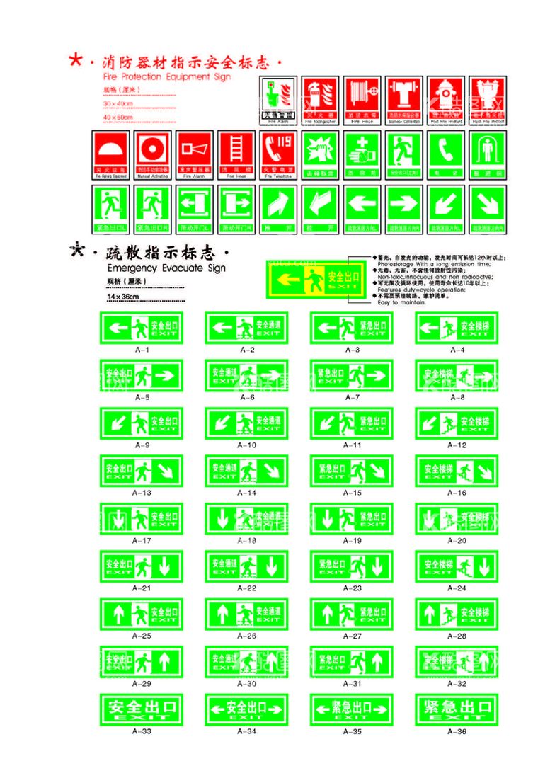 编号：34972011111553218490【酷图网】源文件下载-消防 疏散标志