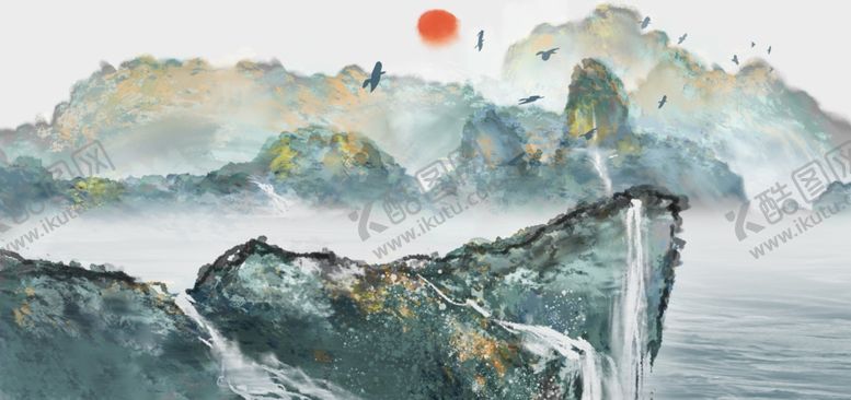 编号：41478310190618485358【酷图网】源文件下载-意境水墨山水