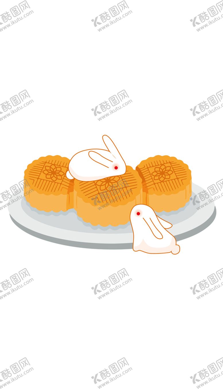 编号：21790510021350501278【酷图网】源文件下载-中秋节卡通可爱兔子吃月饼中秋