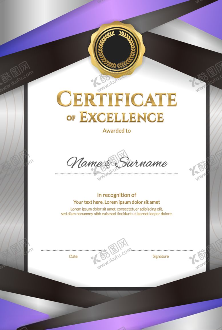 编号：60158610221940405811【酷图网】源文件下载-荣誉证书