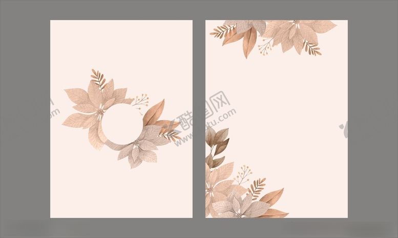 编号：51762511212342157590【酷图网】源文件下载-复古花卉装饰卡片请柬邀请函