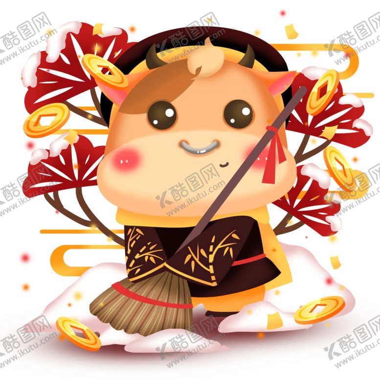 编号：13438505110600214258【酷图网】源文件下载-2021金牛送福牛年