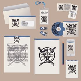 办公用品文具司展板展板矢量文具司