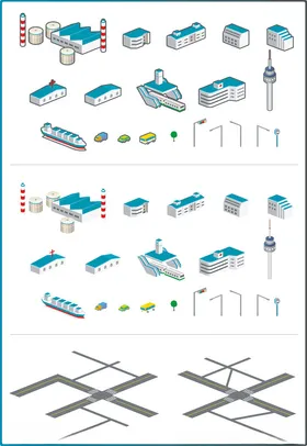 皇宫插画建筑元素