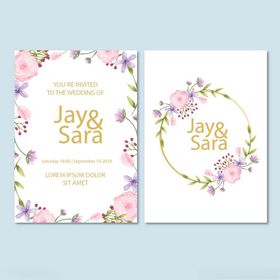 花卉装饰婚礼请柬设计