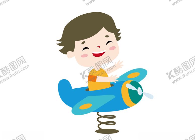 编号：69692710290740392867【酷图网】源文件下载-儿童节卡通小孩飞机插画
