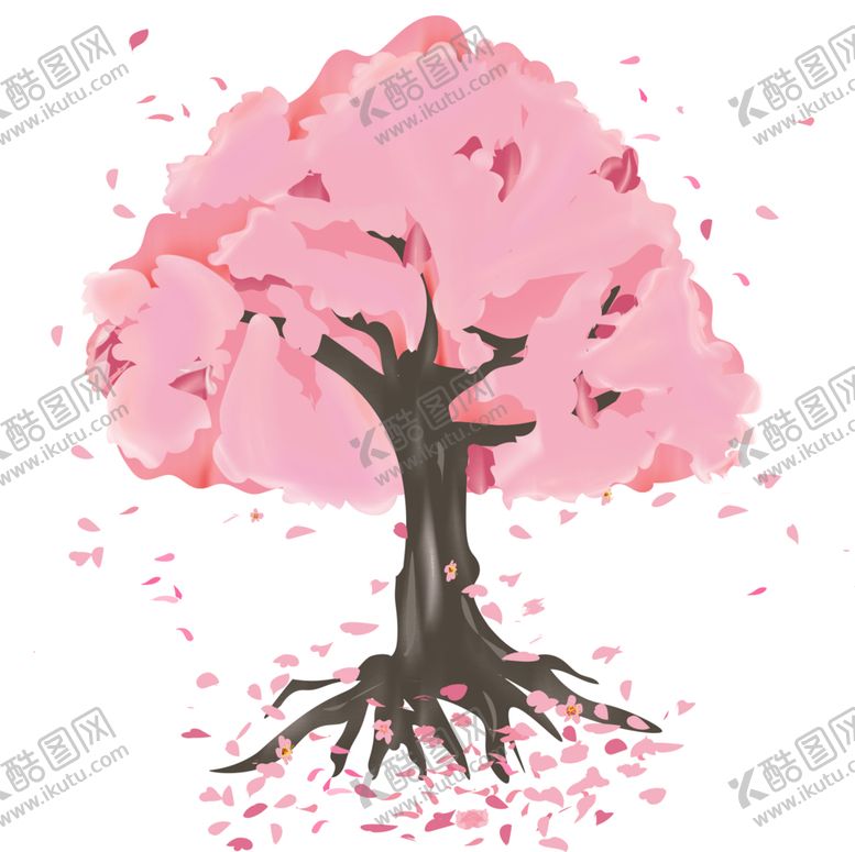 编号：98344406281747052628【酷图网】源文件下载-手绘樱树樱花树免抠图