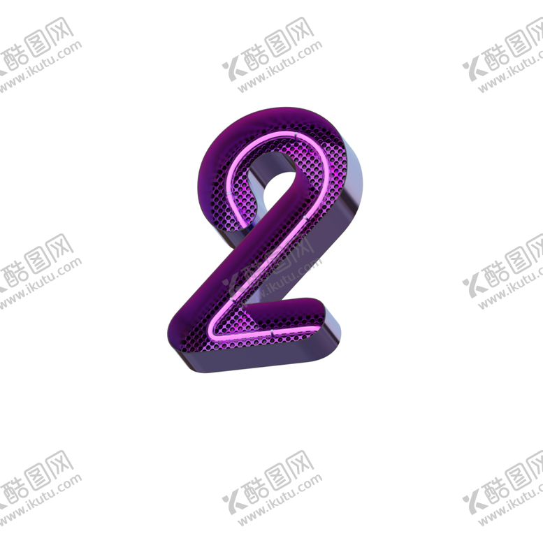 编号：92610709230406433043【酷图网】源文件下载-高清立体紫色霓虹灯数字元素