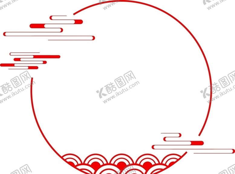 编号：47869409241355268441【酷图网】源文件下载-圆形中式祥云边框