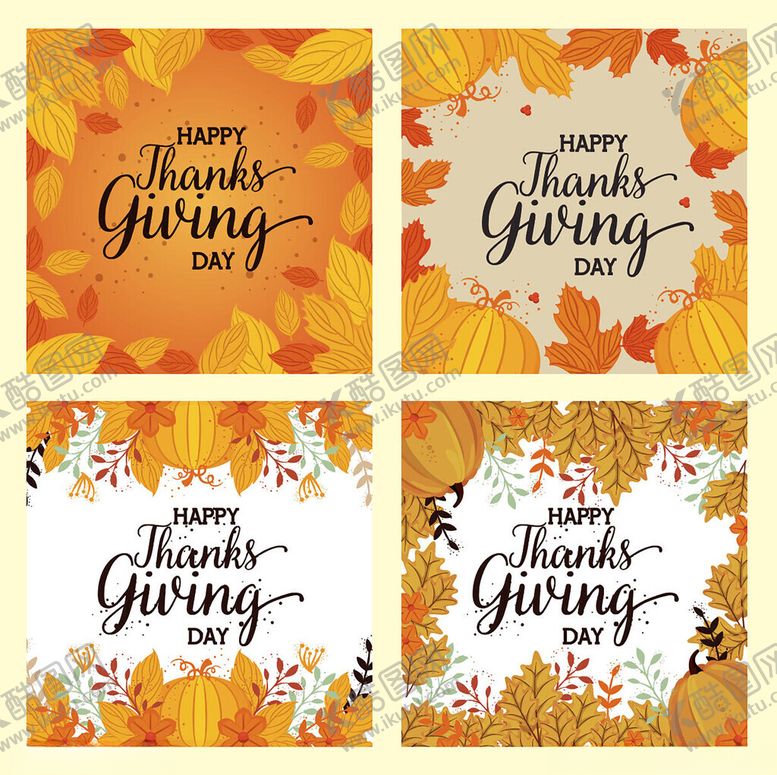 编号：54331310310320542396【酷图网】源文件下载-感恩节贺卡设计图案