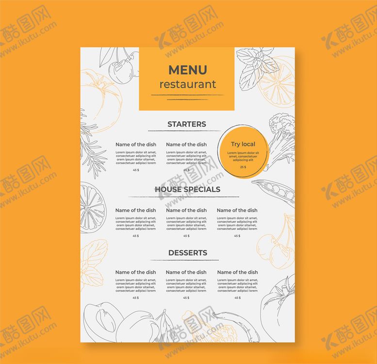 编号：67692709151716461039【酷图网】源文件下载-手绘蔬菜水果菜单