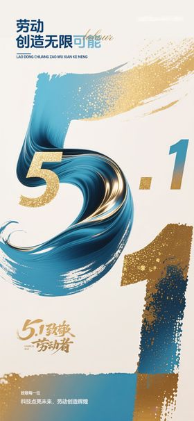 简约高级医美活动金51国际劳动节海报