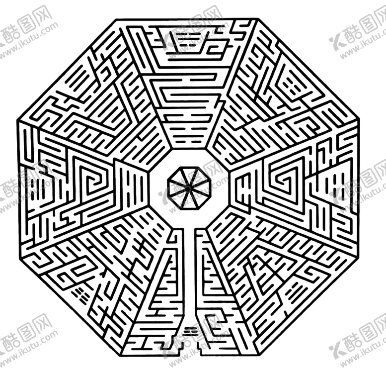 编号：80745806240736172682【酷图网】源文件下载-黑白八卦迷宫图