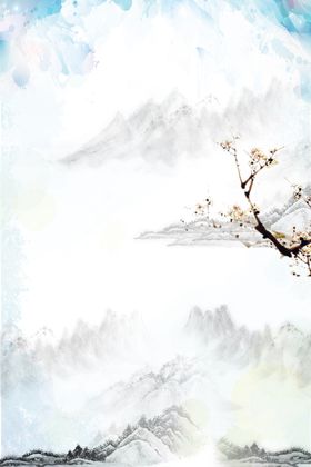 古风背景山水画素材海报素材