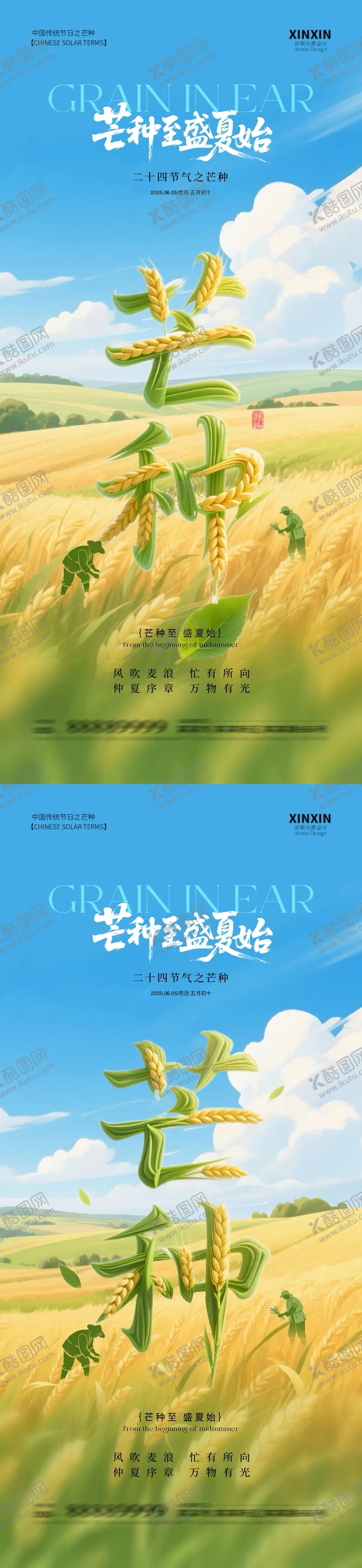 编号：45383106151104304425【酷图网】源文件下载-地产芒种小麦海报