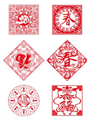 中国风节日剪纸画