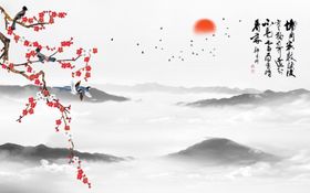 梅花中式婚礼背景
