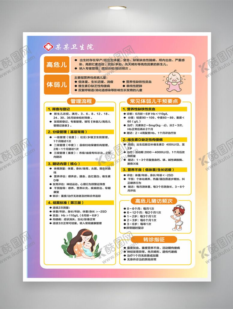 编号：41403204051145344602【酷图网】源文件下载-高危儿体弱儿展板