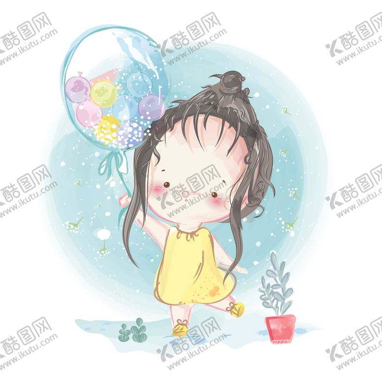 编号：86062507121034276859【酷图网】源文件下载-水彩手绘儿童