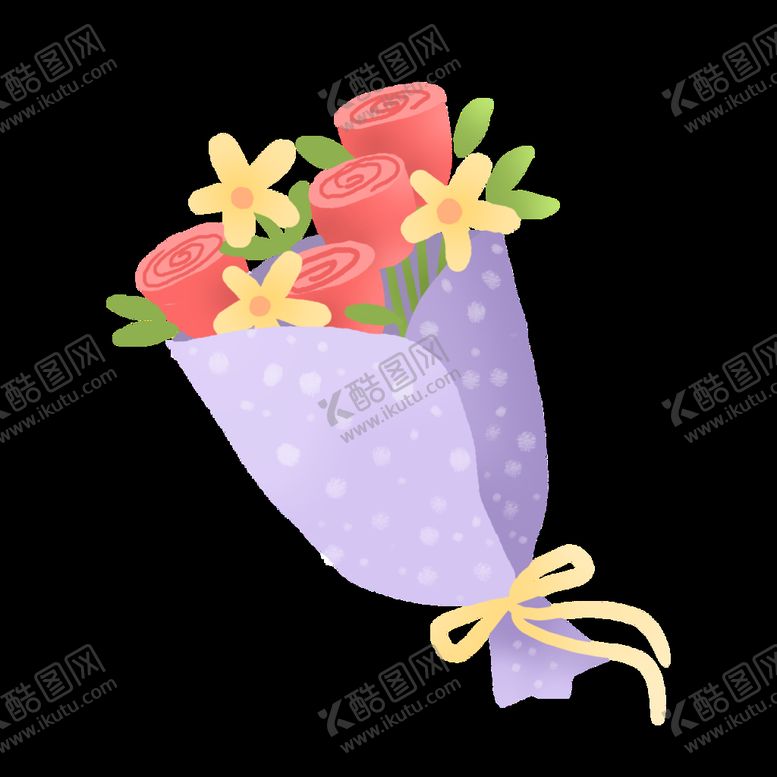 编号：90205510191005474056【酷图网】源文件下载-一束花插画免抠素材