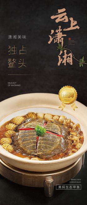黄焖甲鱼展板海报
