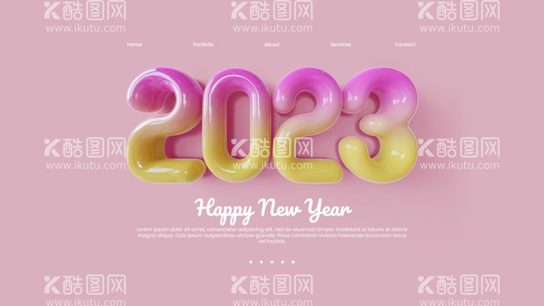 编号：39535510160053298347【酷图网】源文件下载-创意2023年新年兔年数字字体