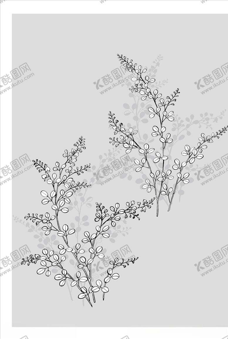 编号：73107007082027573706【酷图网】源文件下载-线描植物