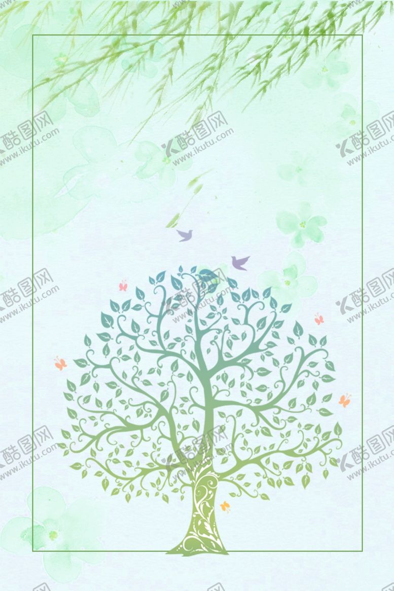 编号：10633909161412441385【酷图网】源文件下载-春季绿色清爽背景
