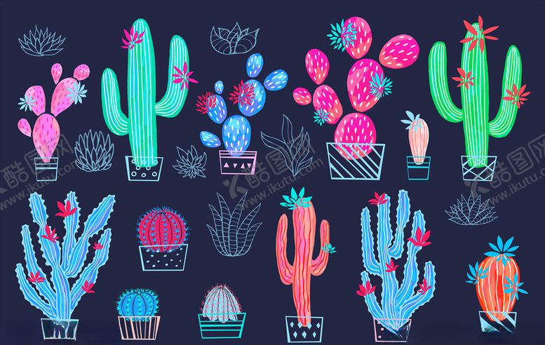 编号：32268410040745301017【酷图网】源文件下载-手绘仙人掌