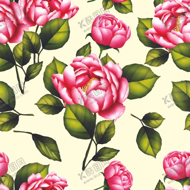 编号：57235709251426486085【酷图网】源文件下载-叶子花卉无缝图案