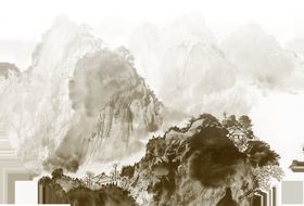 中国风山水水墨画