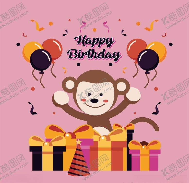 编号：88633109282313563216【酷图网】源文件下载-卡通动物生日