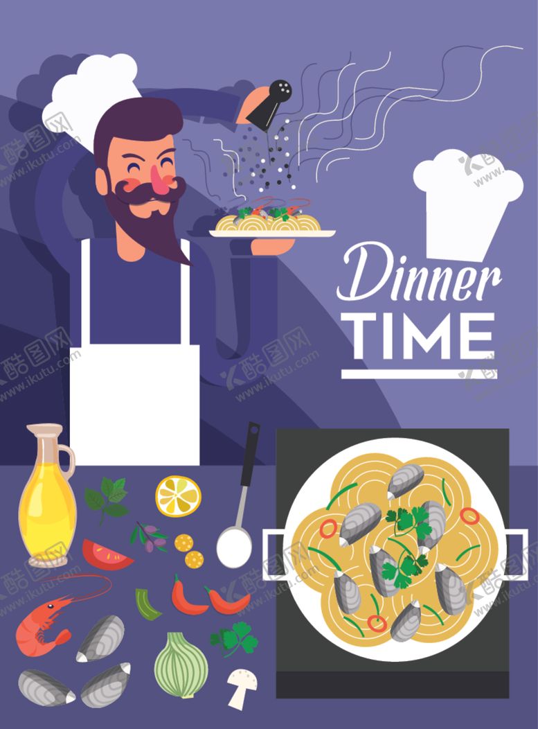 编号：23915809291343393144【酷图网】源文件下载-餐饮烹饪主题卡通插画