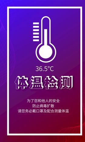 体温检测海报