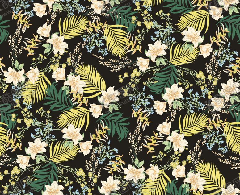 编号：11083411010219428664【酷图网】源文件下载-手绘鸡蛋热带花热带植物裙装