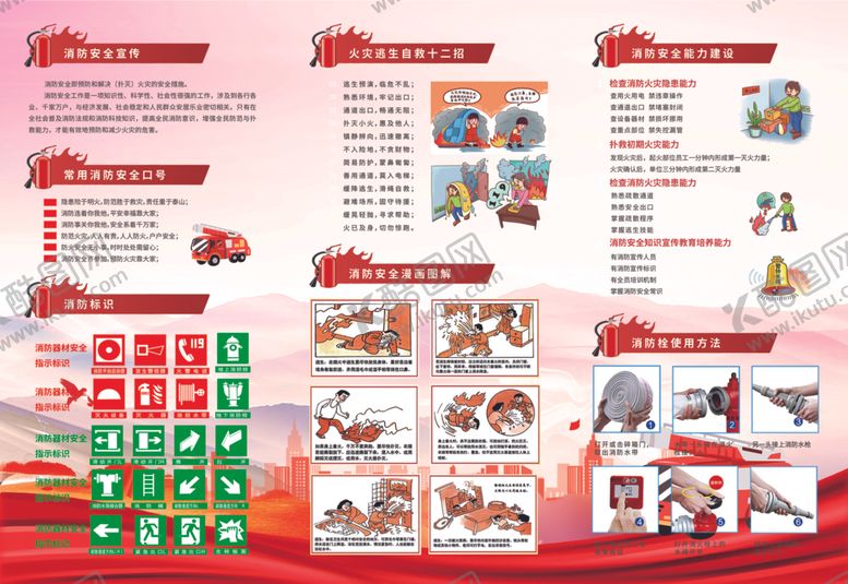 编号：71938804051619041563【酷图网】源文件下载-消防知识宣传手册内容展示