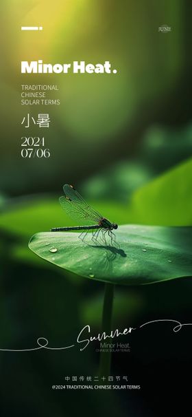 小暑节气海报清新质感二十四