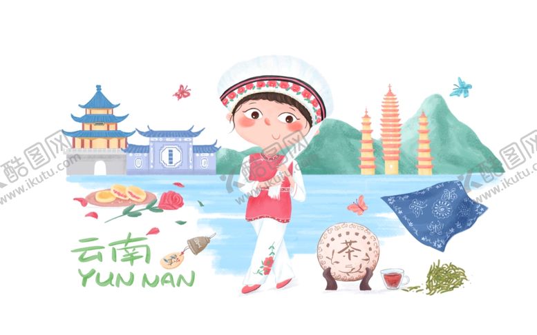 编号：33022601270419167502【酷图网】源文件下载-旅游手绘插画