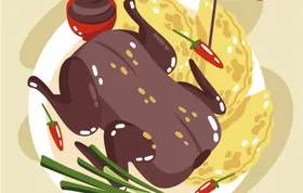 食物插画日本餐馆饭团糕点