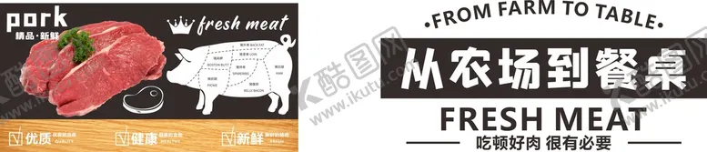 编号：73625409141852088130【酷图网】源文件下载-超市肉区后墙装饰猪肉分割图