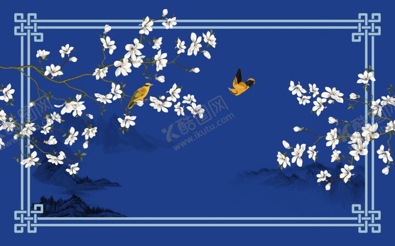 编号：53848010101222399848【酷图网】源文件下载-鸟语花香新中式地毯设计