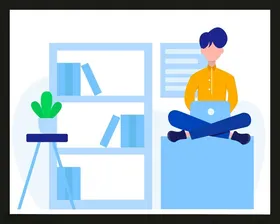 手绘商务人物士办公办公