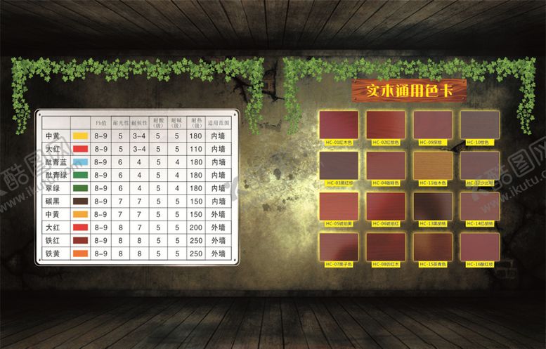 编号：59294010122015524576【酷图网】源文件下载-实木通用色卡